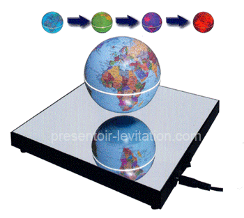 globe lévitation magnétique - globe terrestre flottant sur une base et s'éclairant de l'intérieur