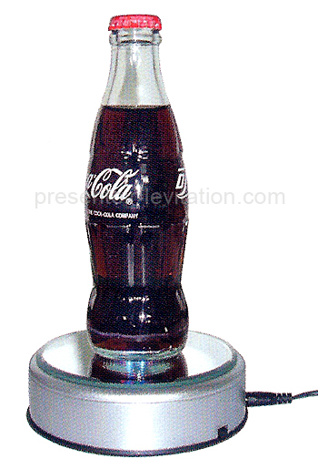plv magasin à lévitation - base avec une bouteille de soda, Socle éclairé par led - 12,5 Ø X 3,8 cm hauteur